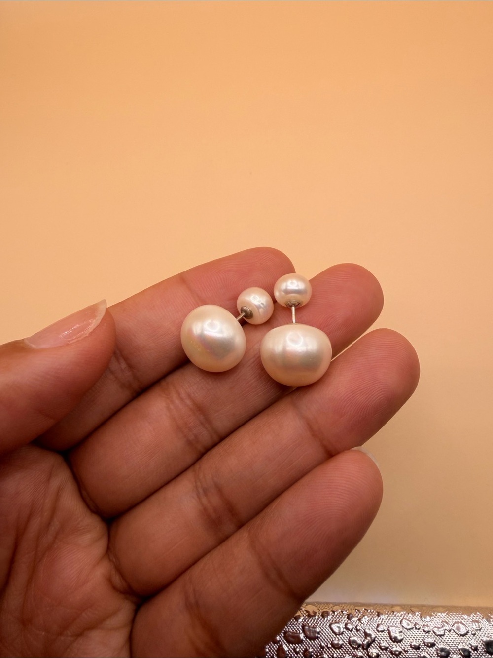 925 Sterling Silver Culture Freshwater Pearl Earrings.